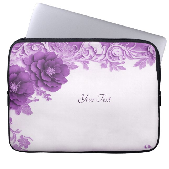Capa Para Notebook Flores Roxas Bolsas de laptop Florestais (Frente)
