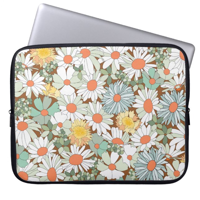 Capa Para Notebook Flores selvagens florais, padrão sem costura vinta (Frente)