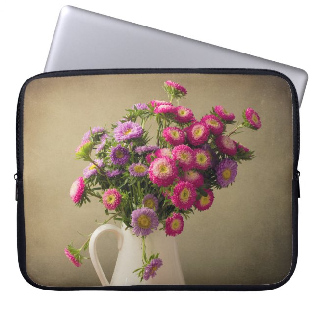 Capa Para Notebook Flores Selvagens num Laptop Vase Glitz de 15" (Frente)