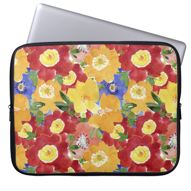 Capa Para Notebook Flores Selvagens: Repetições Sem Costura (Frente)