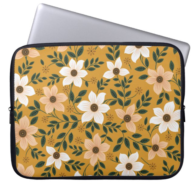 Capa Para Notebook Flores Tradicionais: Padrões Sem Olho De Muster (Frente)
