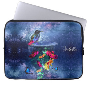 Capa Para Notebook Flores tropicais, beija-flor personalizado
