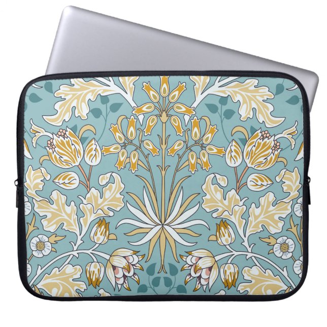 Capa Para Notebook Flores venenosas, folhagem azul clara sem costura (Frente)