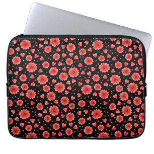 Capa Para Notebook Flores Vermelhas Florais Padrão-23321