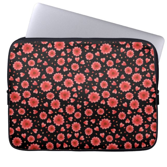 Capa Para Notebook Flores Vermelhas Florais Padrão-23321 (Frente)