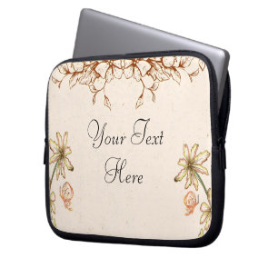 Capa Para Notebook Flores Vintage Antigas e Borboletas Retro