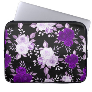 Capa Para Notebook Flores Violetas Elegantes Padrão Floral Invisíve