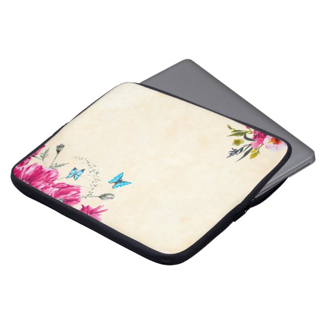 Capa Para Notebook Floresce a borboleta (Frente Topo)