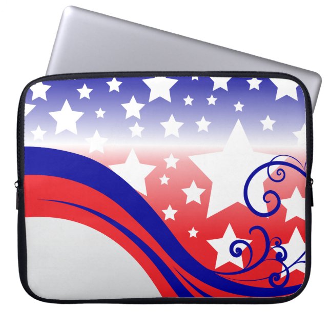 Capa Para Notebook Florescer Ondas e Estrelas (Frente)