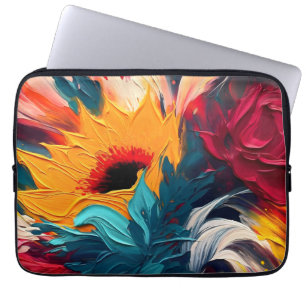 Capa Para Notebook Florescimento Radiante – Expressão Floral Abstrata