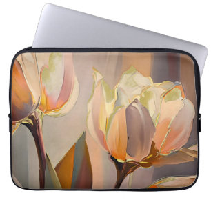 Capa Para Notebook Florescimento Silencioso – Tulipas Abstratas em Ou