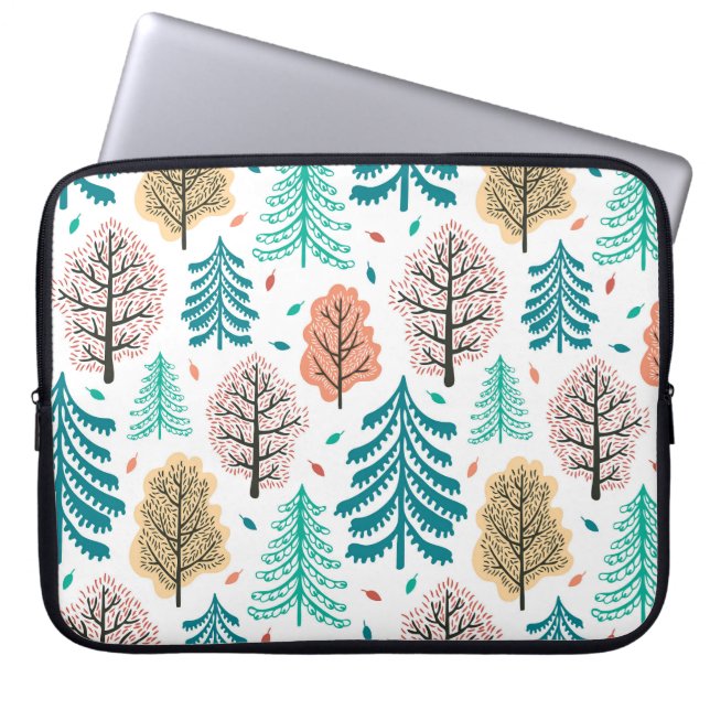 Capa Para Notebook Floresta Automática: Cena Sem Costura Encantada. (Frente)