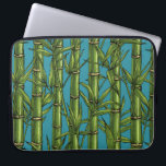 Capa Para Notebook Floresta de bambu em azul<br><div class="desc">Floresta de bambu pintada à mão,  padrão vetorial</div>