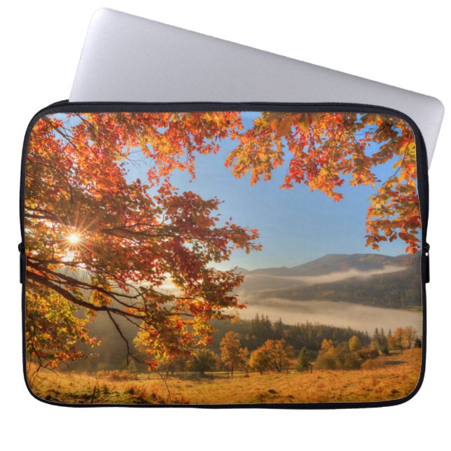 Capa Para Notebook Floresta do outono nas montanhas (Frente)