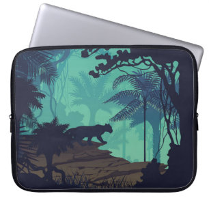 Capa Para Notebook Floresta tropical, fundo da noite de onça.