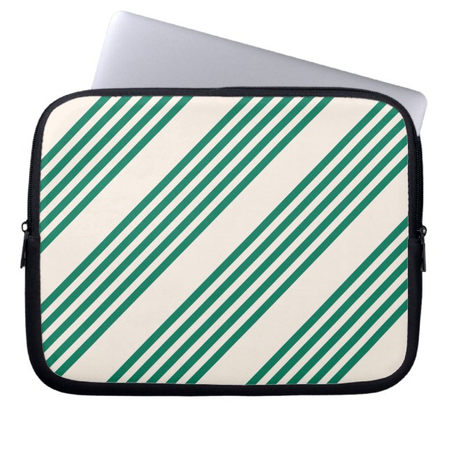 Capa Para Notebook Floresta verde e bege cinco faixas padrão (Frente)