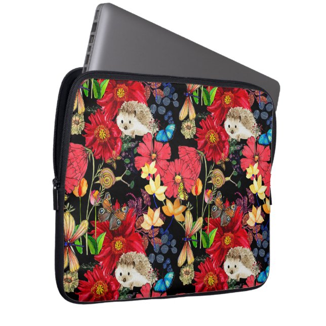 Capa Para Notebook Florestas brancas - padrão da flora e da fauna (Frente Esquerda)