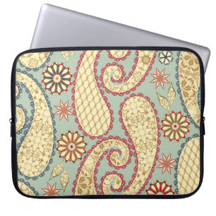 Capa Para Notebook Flórida étnica, estilo paisley vintage.