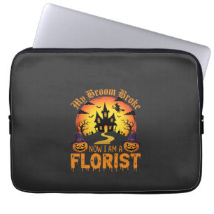 Capa Para Notebook Florista Bruxa Meu Vassoura Quebrou no Halloween