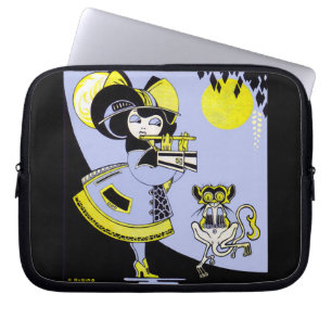 Capa Para Notebook Flutista e macaco