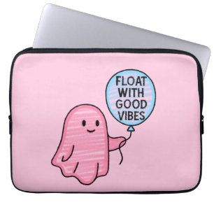 Capa Para Notebook Flutuar com boas vibrações, fofo design