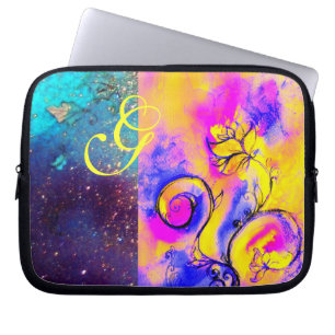 Capa Para Notebook FLUXAS QUÍMICAS MONOGRAMA Amarelo-rosa-amarelo