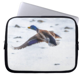 Capa Para Notebook Flying Mallard Duck Drake 15 Wildlife Foto