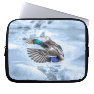 Capa Para Notebook Flying Mallard Duck Drake 3 Wildlife Foto