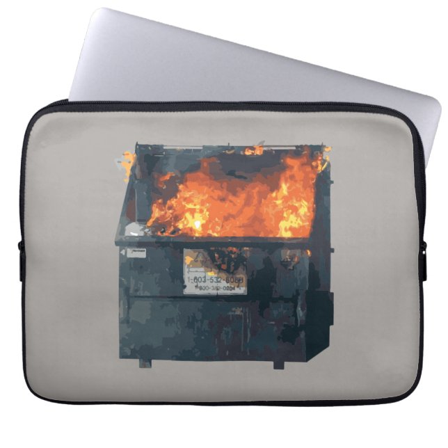 Capa Para Notebook Fogo no Lixo - bagunça engraçada (Frente)