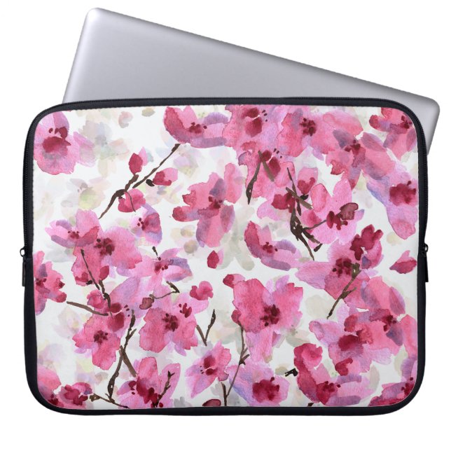 Capa Para Notebook Fogueira Rosa Blossoms Aquarela Sem Olho. (Frente)