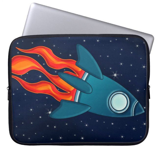 Capa Para Notebook Foguete Espacial Fofo e Design de Espaço Sideral (Frente)