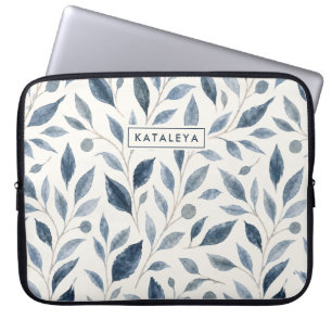 Capa Para Notebook Folha Azul Personalizado Elegante Custom