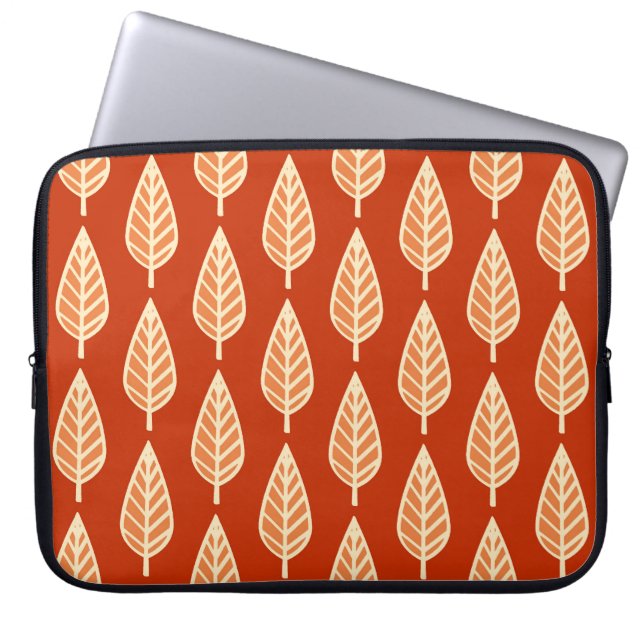 Capa Para Notebook Folha de faia - Formas de tangerina laranja (Frente)