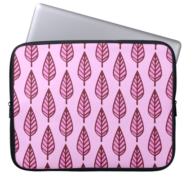 Capa Para Notebook Folha de faia - rosa e bordéus (Frente)