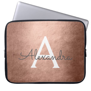 Capa Para Notebook Folha metálica Dourado do rosa do rosa Monogramme