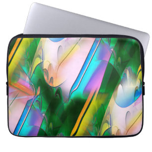 Capa Para Notebook Folhas abstrato coloridas com estilo psicodélico