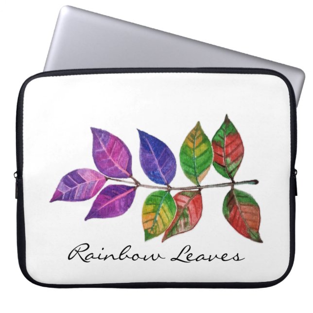 Capa Para Notebook Folhas arco-íris de água (Frente)