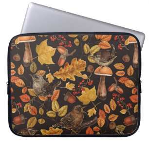 Capa Para Notebook Folhas, bagas, cogumelos e wrenes de outono