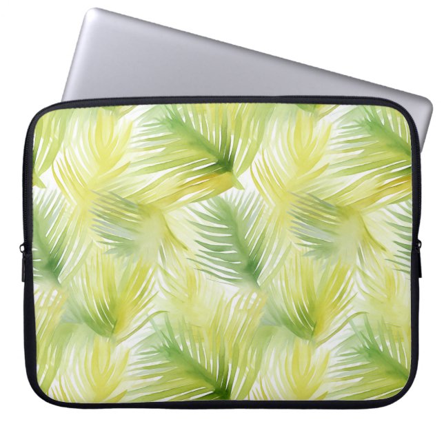 Capa Para Notebook Folhas de Aquarela Tropicais (Frente)