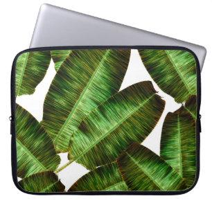 Capa Para Notebook Folhas de bananas tropicais, flora sem descontinui