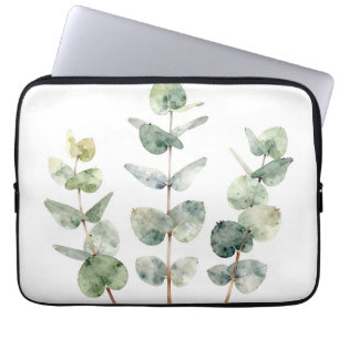 Capa Para Notebook Folhas de Eucalipto Botânico em Aquarela