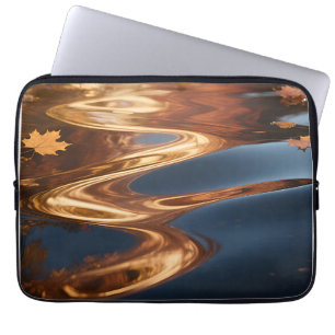Capa Para Notebook Folhas de Outono Reflexo Aquarela
