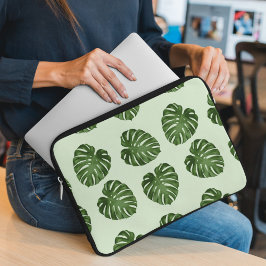 Capa Para Notebook Folhas de Palma, Folhas Verdes, Padrão Tropical