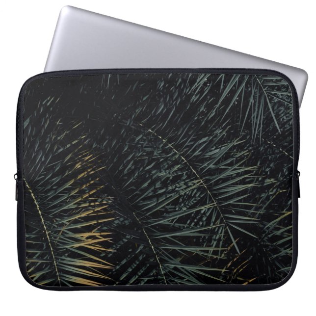 CAPA PARA NOTEBOOK FOLHAS DE PLANTAS VERDES E MARINHAS (Frente)