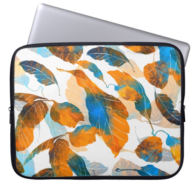 Capa Para Notebook Folhas de silhueta: aquarela, prato digital sem co (Frente)