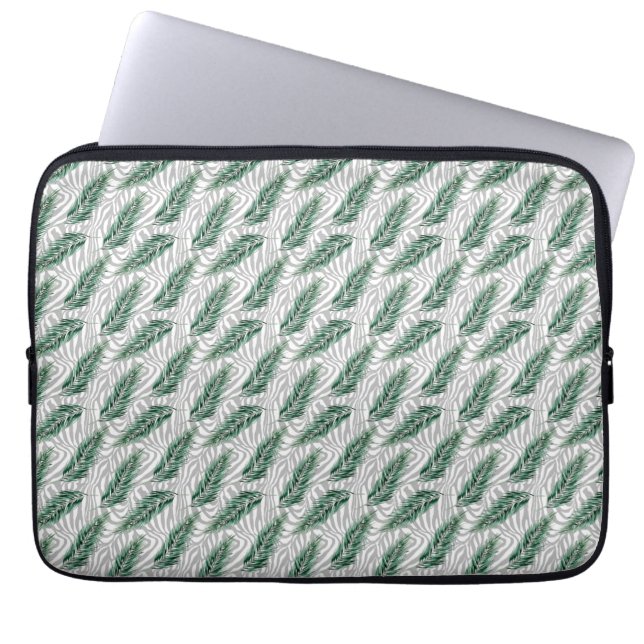 Capa Para Notebook Folhas de Verde Botânico Verde (Frente)