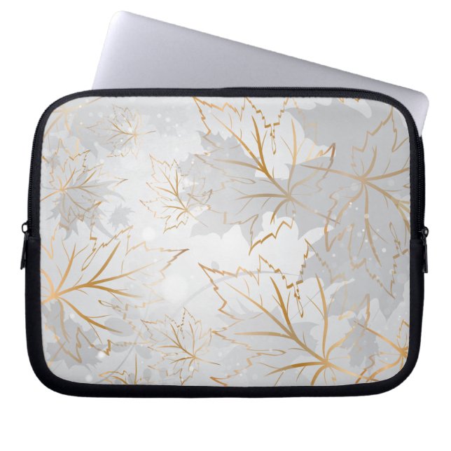 Capa Para Notebook Folhas Douradas 3 (Frente)