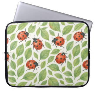Capa Para Notebook Folhas e Joaninhas