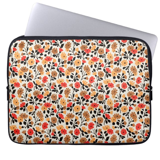 Capa Para Notebook Folhas finais do padrão floral de Arte (Frente)