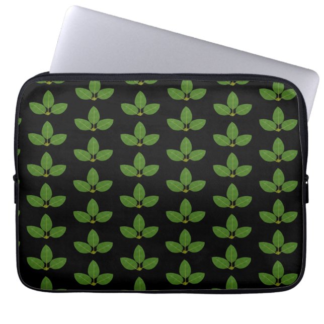 Capa Para Notebook Folhas Modernas Três Folhas Verdes (Frente)